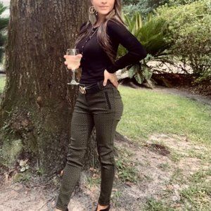 Diamond Textured Pants - Olive